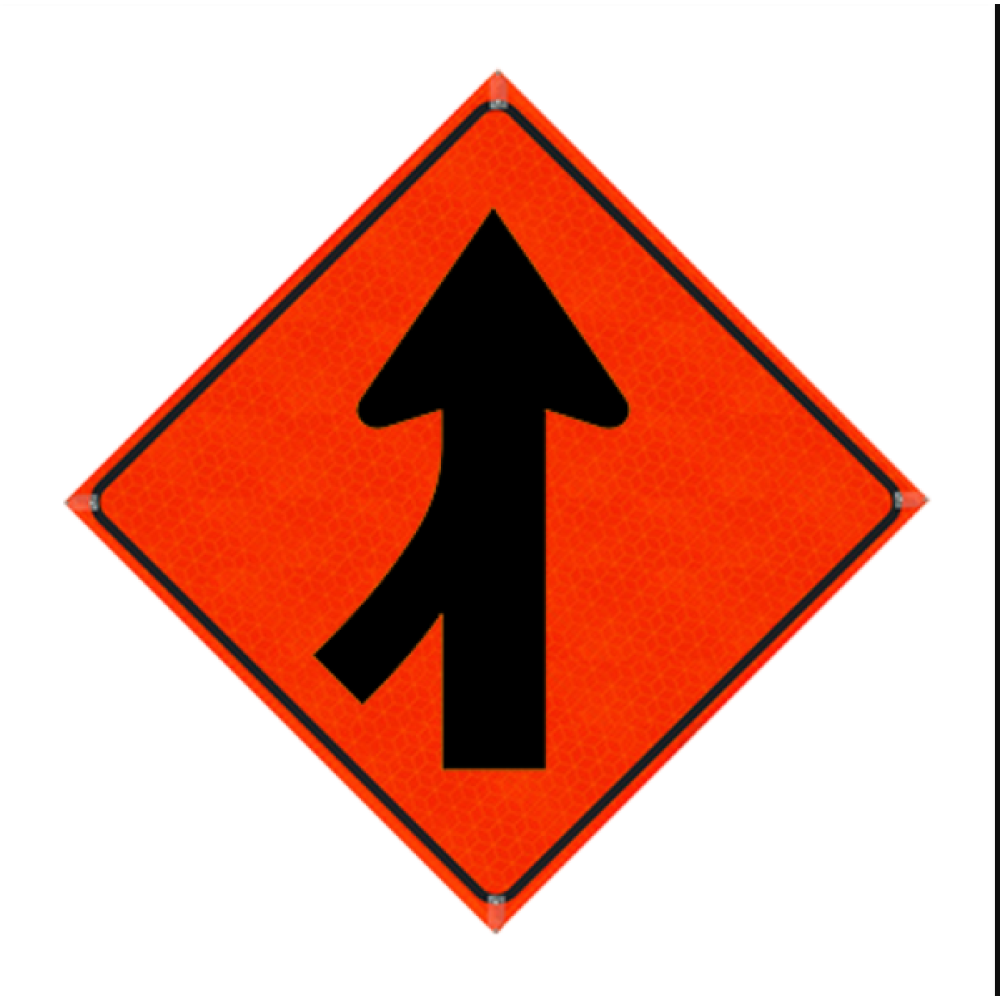 Watch Dog Reflective Orange Vinyl Roll-Up Sign, 36"x36" Merge Left Image 1