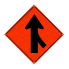 Watch Dog Reflective Orange Vinyl Roll-Up Sign, 36"x36" Merge Right Image 1