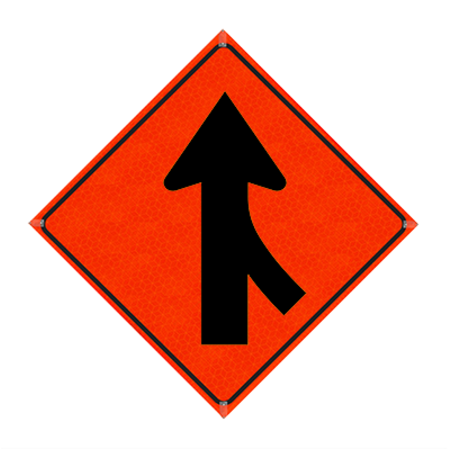 Watch Dog Reflective Orange Vinyl Roll-Up Sign, 36"x36" Merge Right Image 1