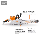 STIHL MSA 220 C-B Battery Powered Chainsaw w/ 16" Bar Image 2