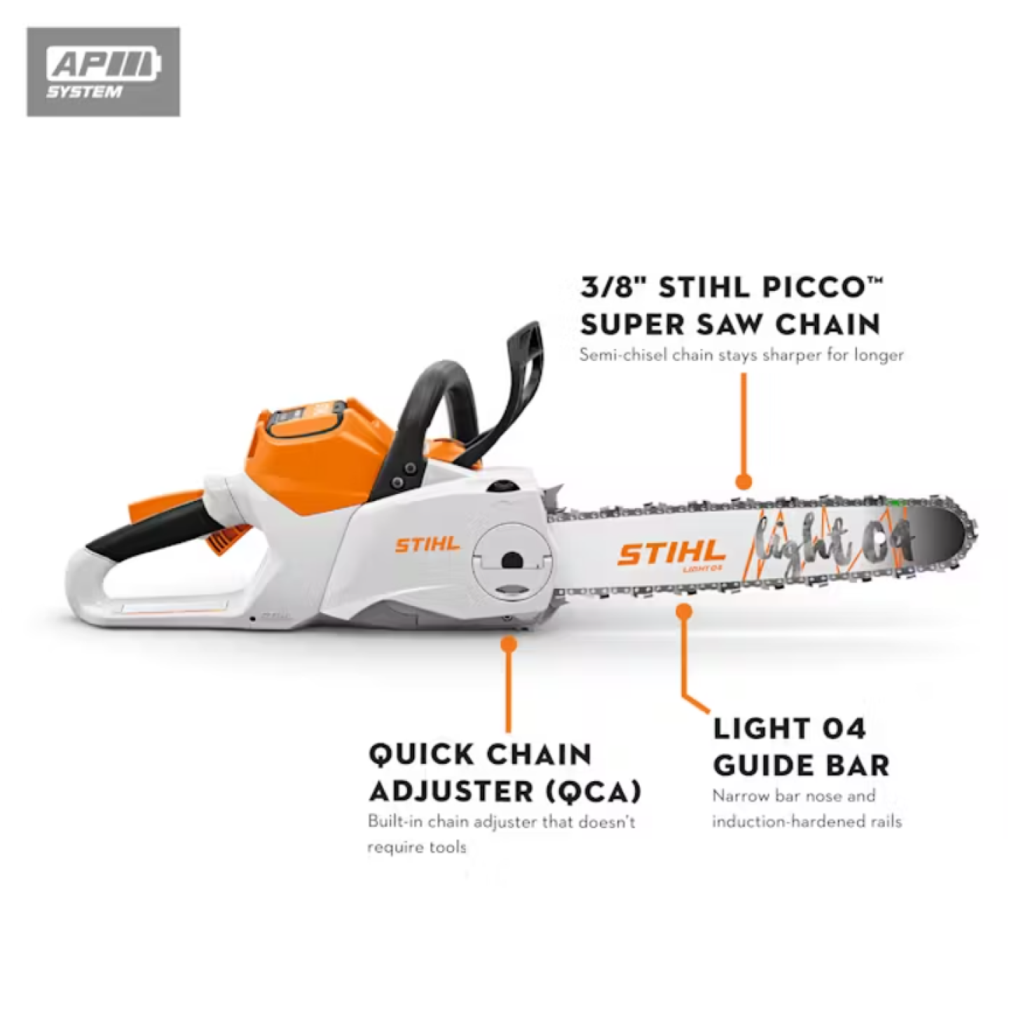 STIHL MSA 220 C-B Battery Powered Chainsaw w/ 16" Bar Image 2