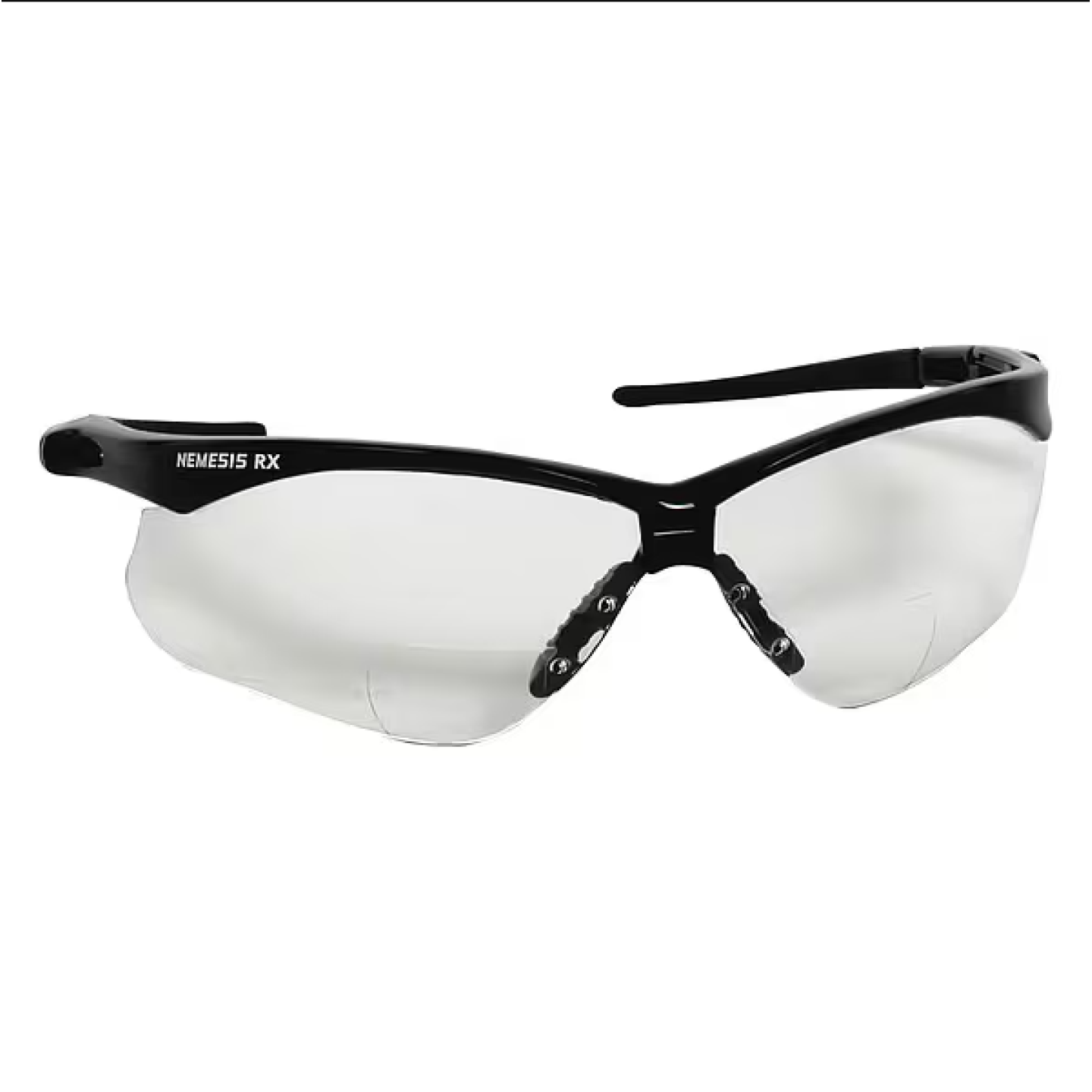 Nemesis V60 RX Reader Safety Glasses, Black Wraparound Frame, 1.0 Diopter, Clear Lens, Universal Image 1