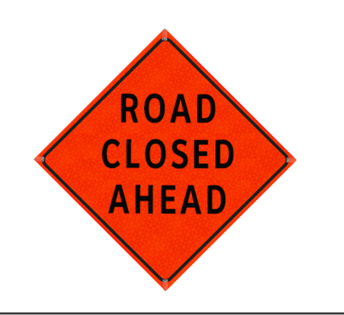 Watch Dog Reflective Orange Vinyl Roll-Up Sign, 48"x48"