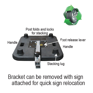 Watch Dog Intrepid Rubber Base Sign Stand (for Roll-Up Signs) Image 2