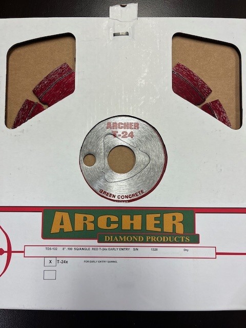 Archer Diamond Products Early Entry Diamond Blade 8" Red T-24,