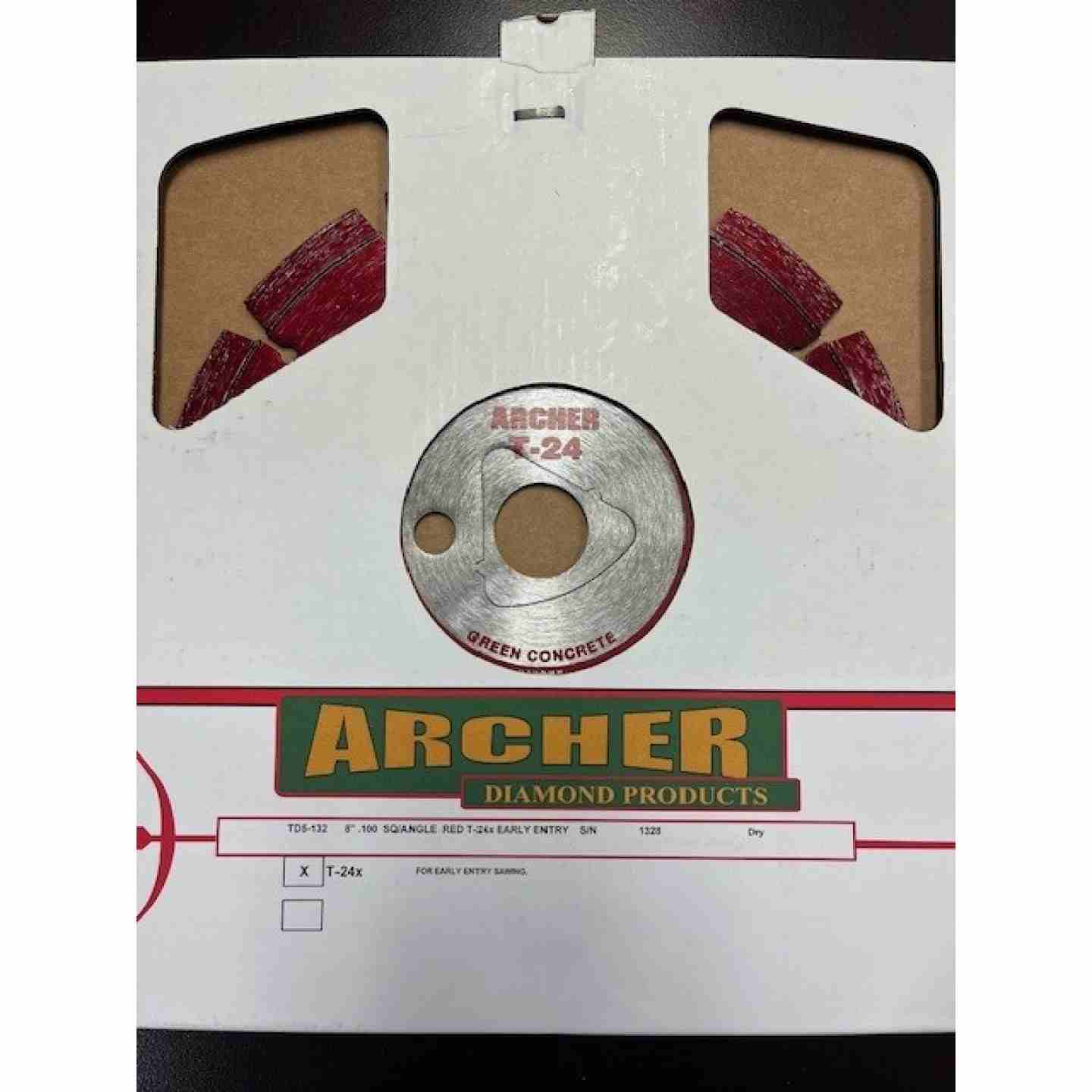 Archer Diamond Products Early Entry Diamond Blade 8" Red T-24, Image 1