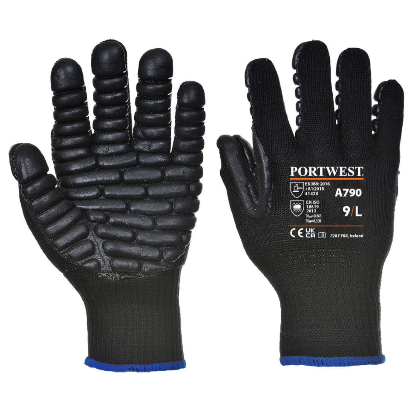 Port West A790 - Anti-Vibration 10 Rubber Chloroprene Glove, XX-Large Image 1