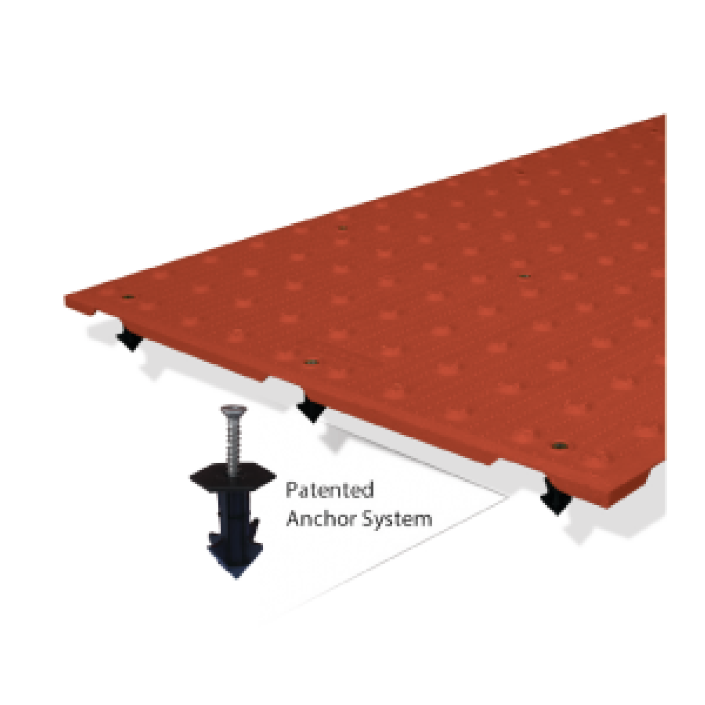 DWS AlertCast 2'x3' Replaceable ADA Tile - Brick Red  Image 1