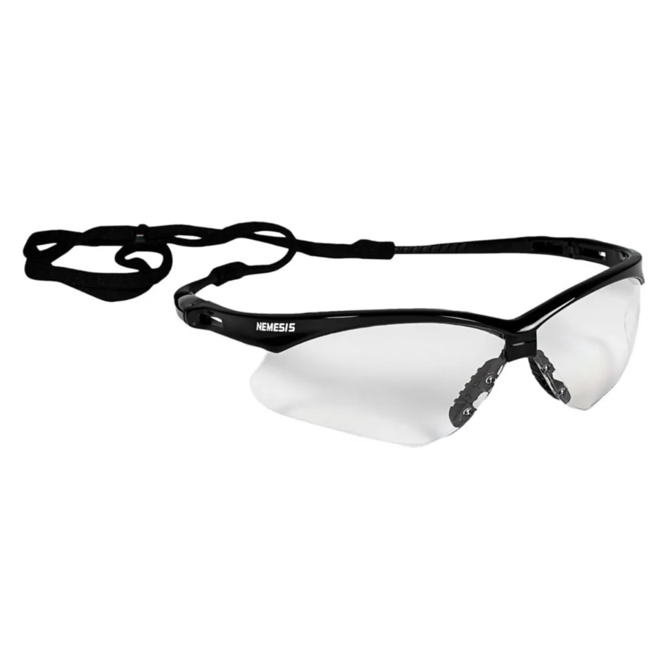 Jackson Safety Nemesis 25679 Safety Glasses, Black Frame, Clear Anti-Fog Lens Image 1