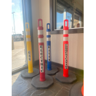 JBC 42" Safety Arch Top Traffic Delineator Post Kit - Yellow Post + 12 LBS Base Image 1