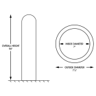 6" x 56" Yellow Domed Bollard Cover/Sleeve Image 2