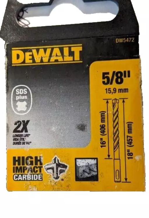 DeWalt 5/8" x 16" x 18" High Impact 4 Cutter SDS+ Hammer Bit Image 1