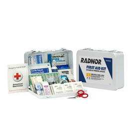 RADNOR™ White Metal Portable or Wall Mount 25 Person, 89 Piece First Aid Kit Image 1