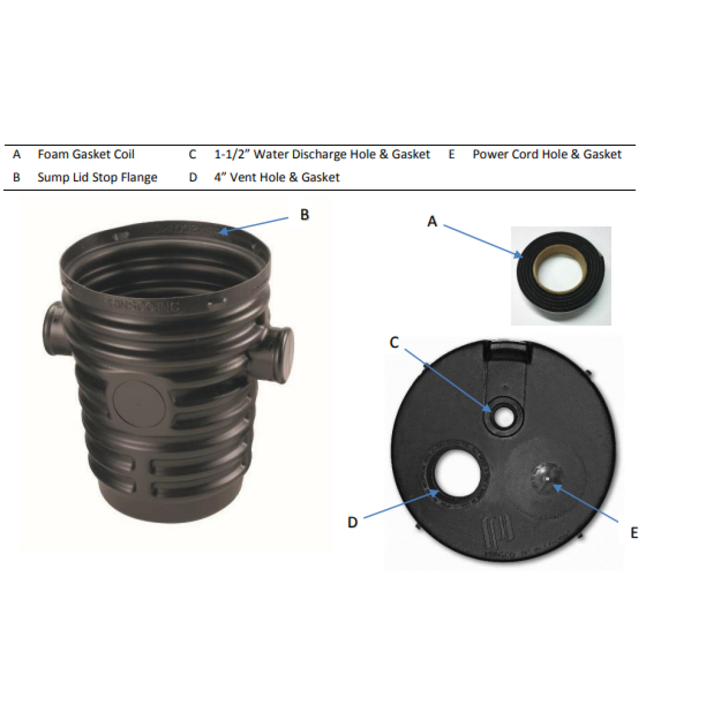 Prinsco 18" Radon Sump Lid Gasket Kit Image 1