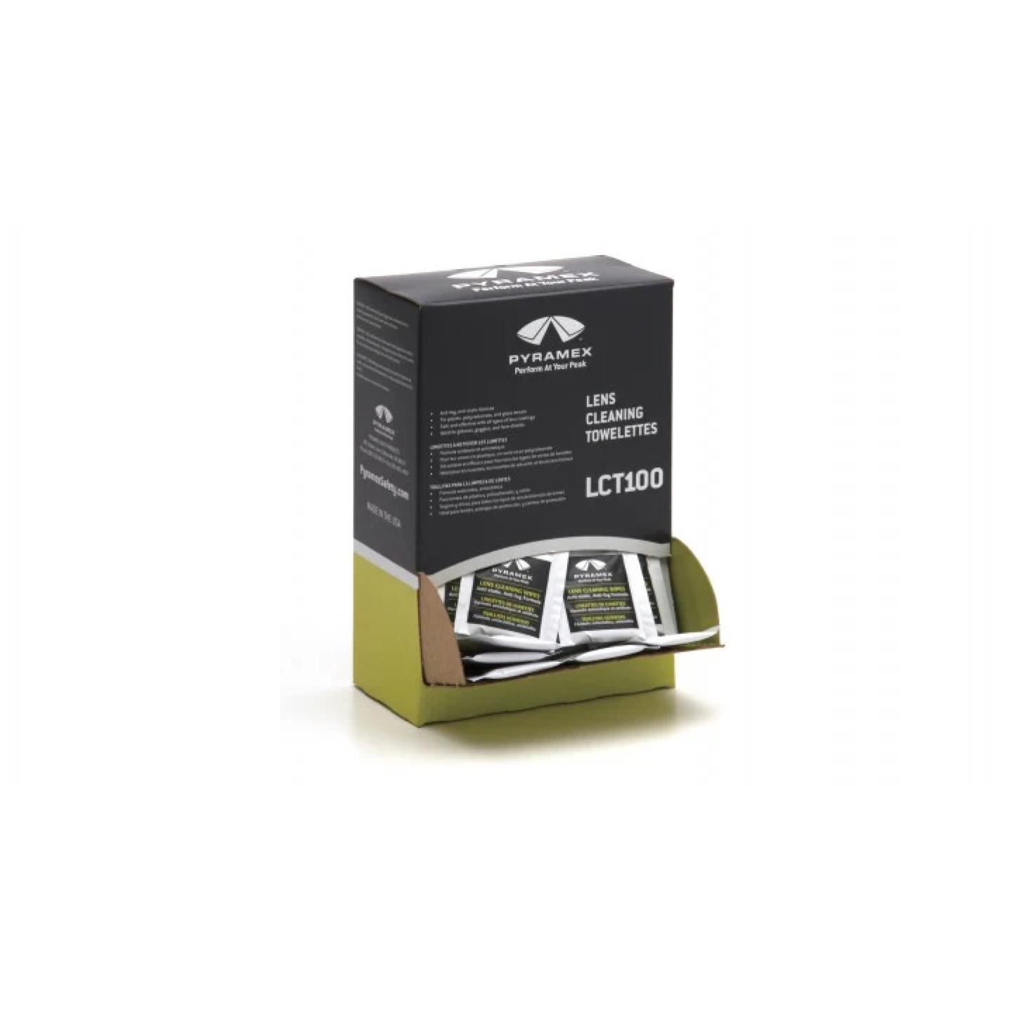 Pyramex Lens Cleaning Towelettes, Box of 100 Image 1