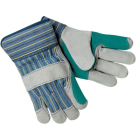 MCR Safety 1411A Double Palm with Plasticized Safety Cuff, Split Leather Work Gloves, Gray, X-Large Image 1