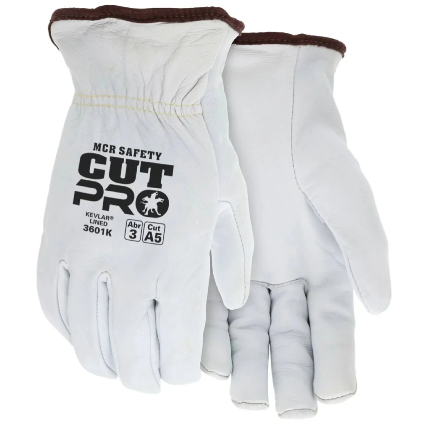 MCR Safety 3601K Premium A Grade Grain Goatskin Leather Drivers Work Gloves, Lined with DuPont™ Kevlar®, Large Image 1