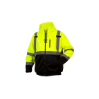 Pyramex Hi-Vis Lime,Zipper Sweatshirt w/ Black Bottom, X-Large Image 1