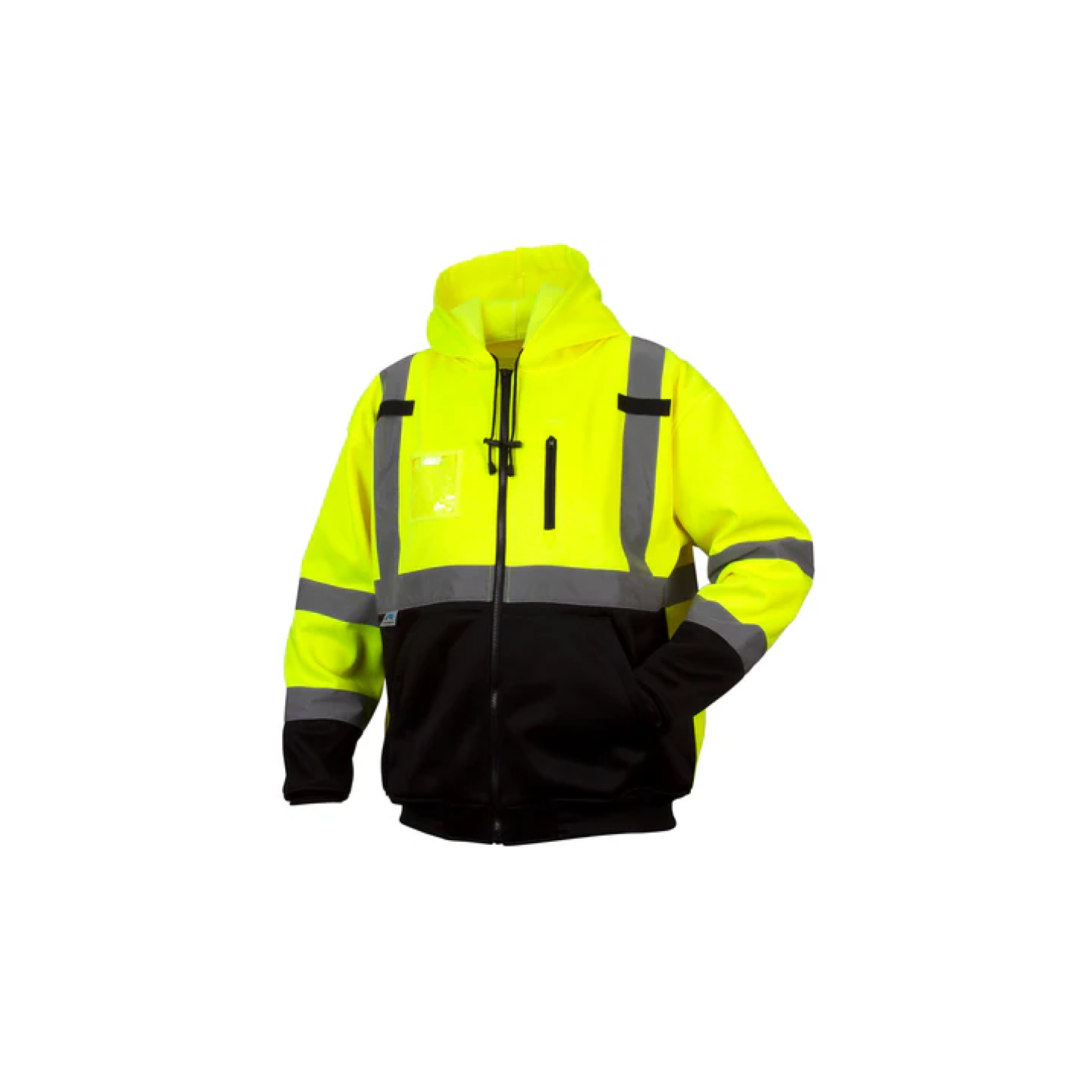 Pyramex Hi-Vis Lime,Zipper Sweatshirt w/ Black Bottom, X-Large Image 1