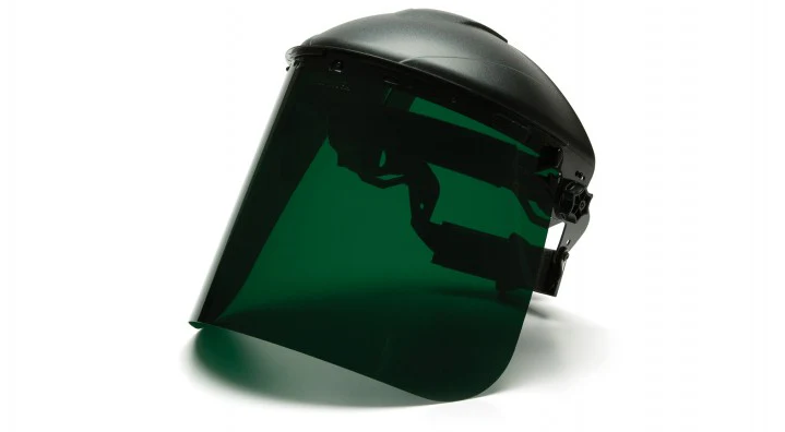 Pyramex Dark Green Tinted Visor PETG Shield 8"x15"x.040 for Hardhat  Image 1