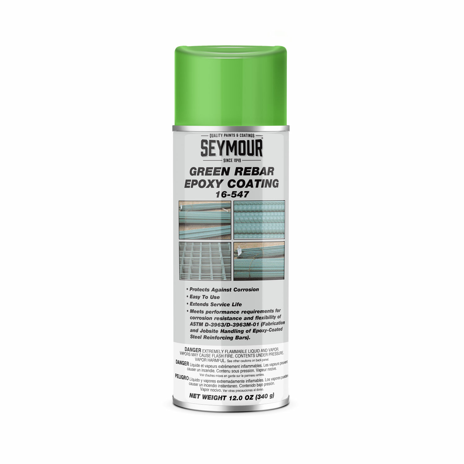 Seymour Green Rebar Spray Paint, Epoxy Image 1