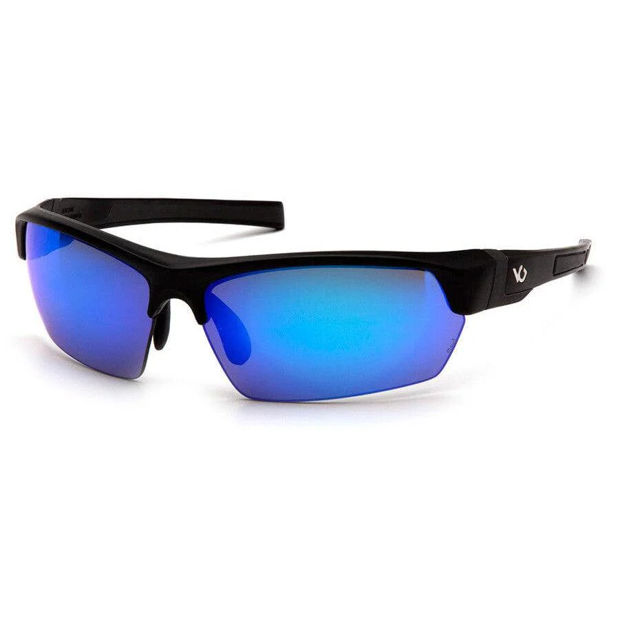 Pyramex Venture Gear Tensaw Safety Sunglasses with Black Frame and Ice Blue Mirror Anti-Fog Lens 