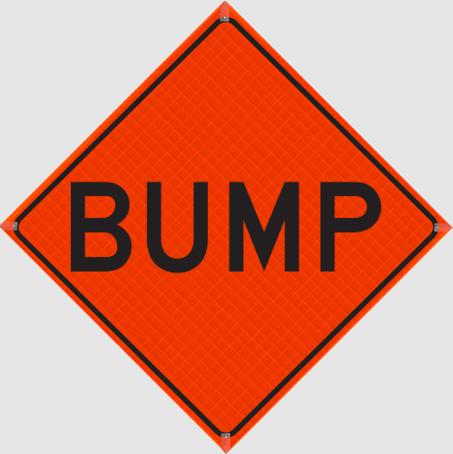 Watch Dog Reflective Orange Vinyl Roll-Up Sign, 48"x48"