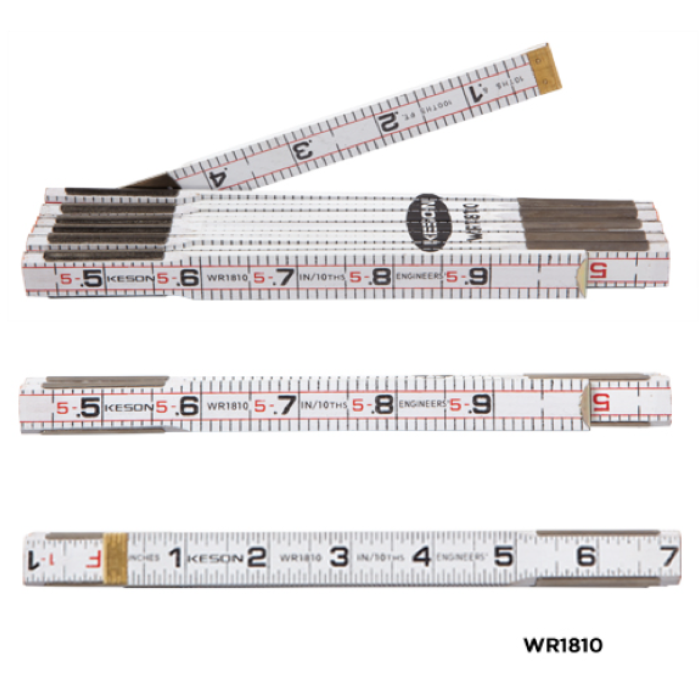 Keson WR1810 Engineers Folding Rule 6' Image 1